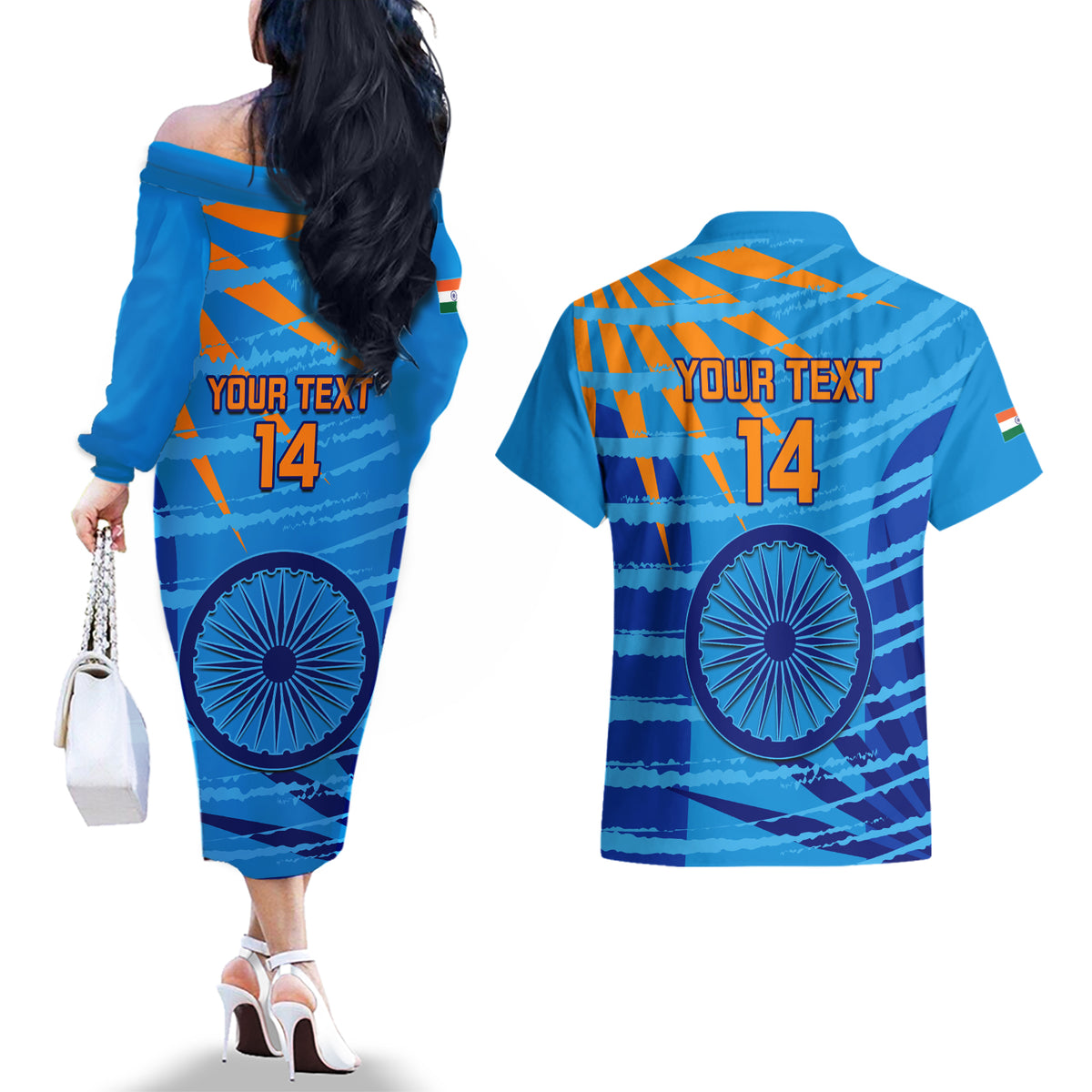 custom-india-cricket-couples-matching-off-the-shoulder-long-sleeve-dress-and-hawaiian-shirt-2023-world-cup-3rd-champions-proud