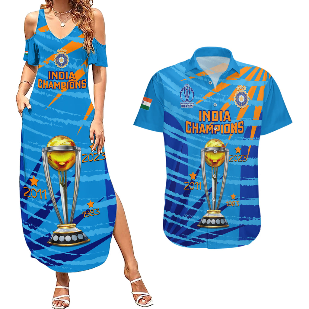 custom-india-cricket-couples-matching-summer-maxi-dress-and-hawaiian-shirt-2023-world-cup-3rd-champions-proud