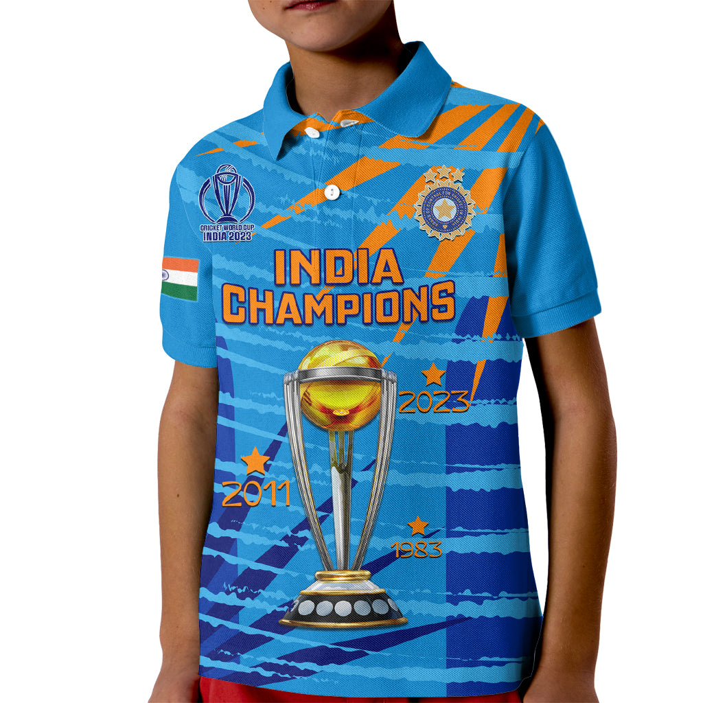custom-india-cricket-kid-polo-shirt-2023-world-cup-3rd-champions-proud