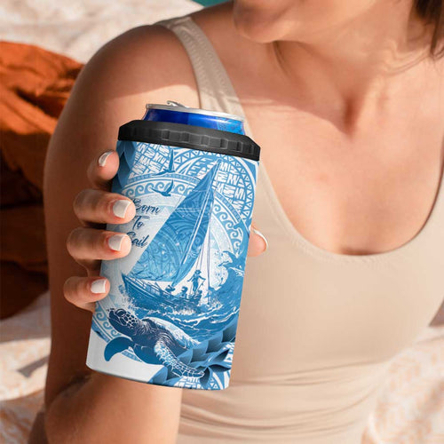 New Zealand Saling 4 in 1 Can Cooler Tumbler Aotearoa Yacht Racing - Born To Sail