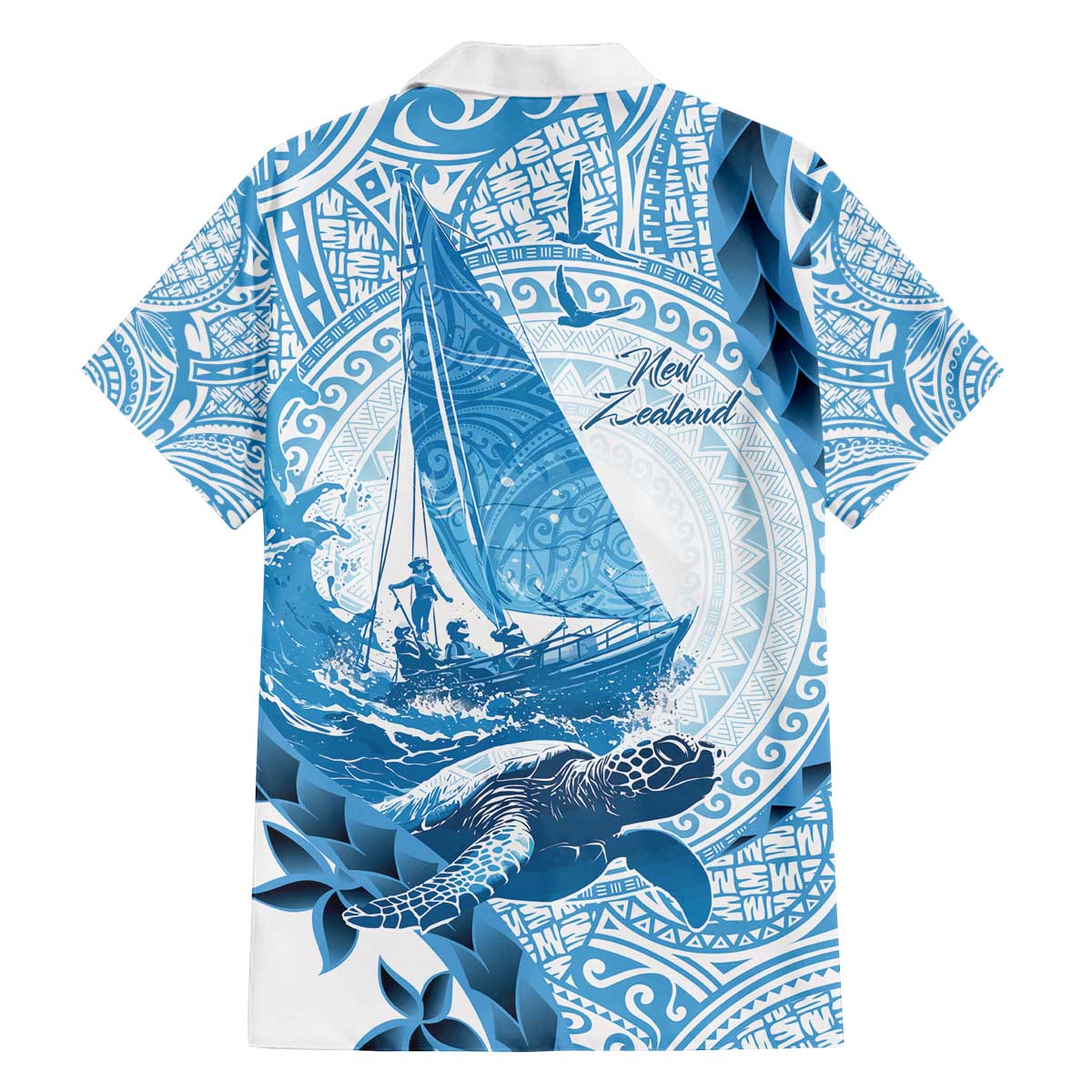 New Zealand Saling Family Matching Off The Shoulder Long Sleeve Dress and Hawaiian Shirt Aotearoa Yacht Racing - Born To Sail