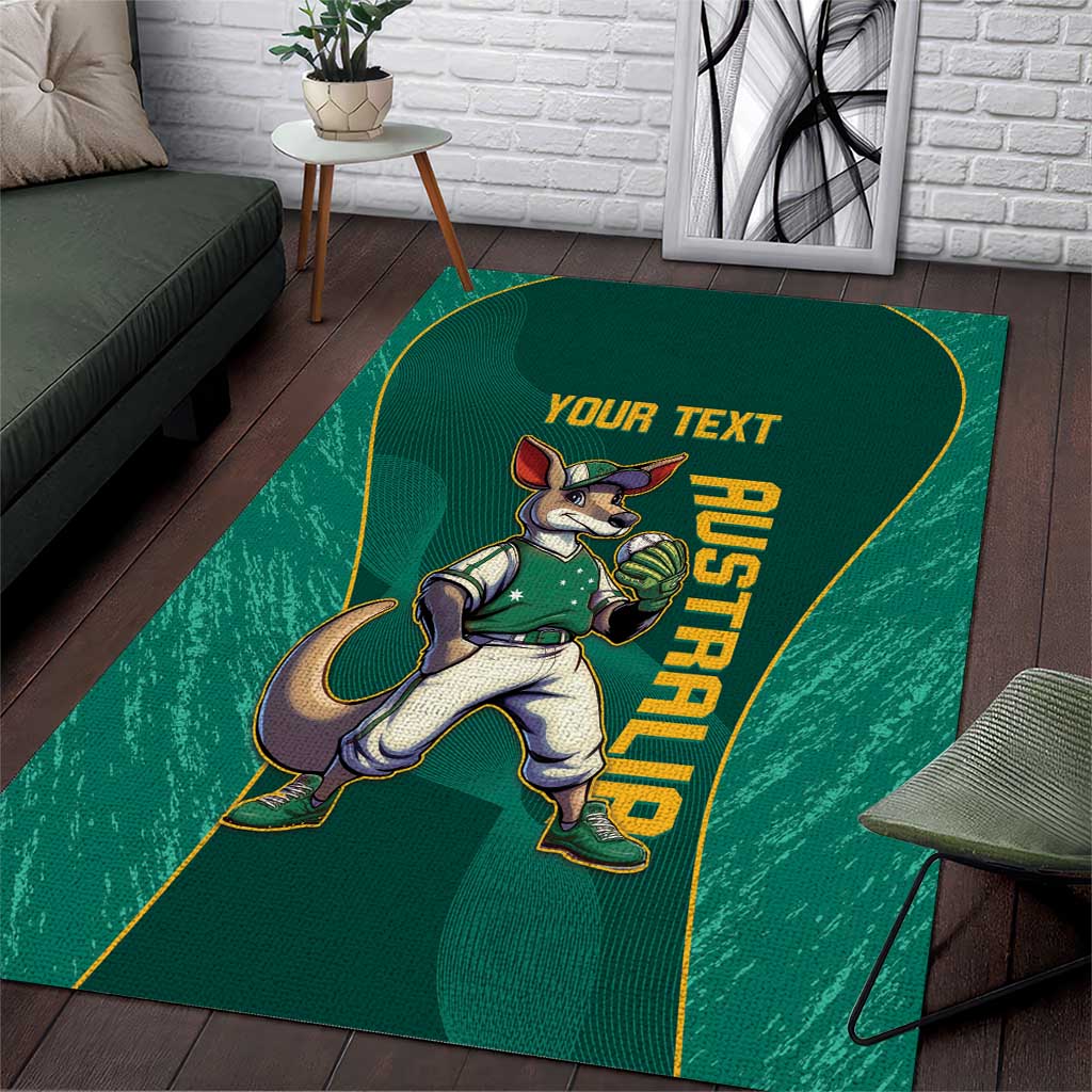 Custom Baseball Australia Area Rug Go Champions - Aussie Kangaroo Mascot