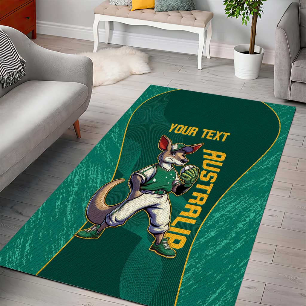 Custom Baseball Australia Area Rug Go Champions - Aussie Kangaroo Mascot