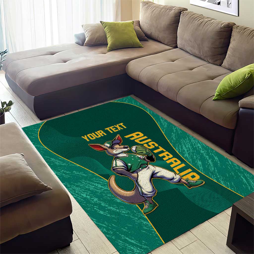 Custom Baseball Australia Area Rug Go Champions - Aussie Kangaroo Mascot