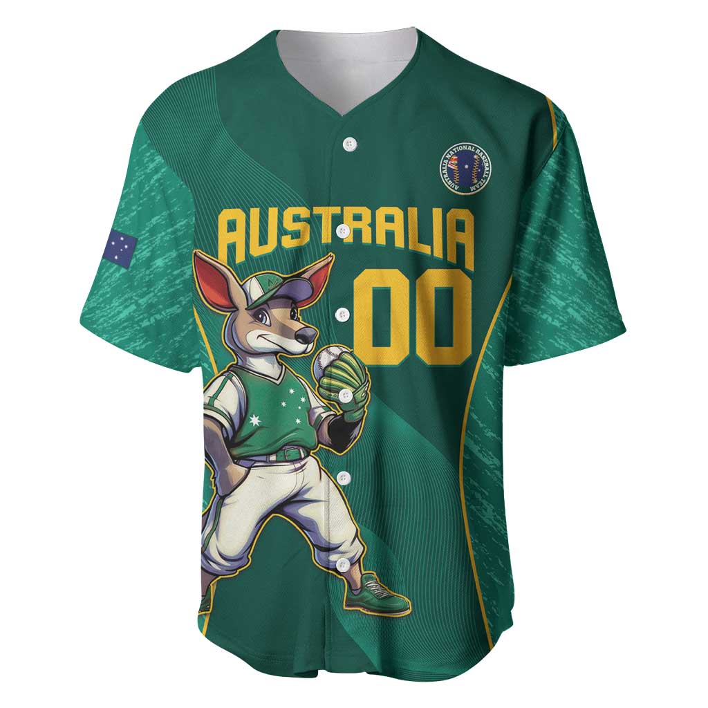 Custom Baseball Australia Baseball Jersey Go Champions - Aussie Kangaroo Mascot