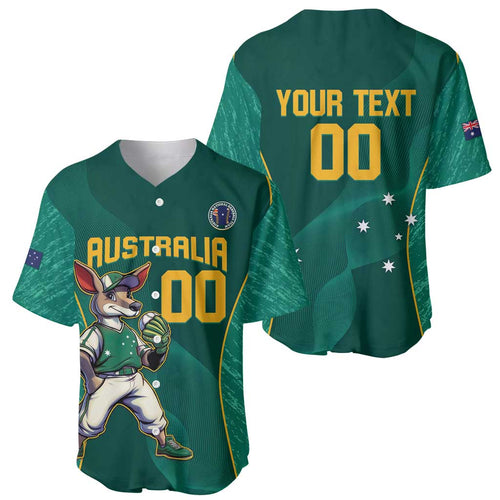 Custom Baseball Australia Baseball Jersey Go Champions - Aussie Kangaroo Mascot