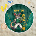 Custom Baseball Australia Beach Blanket Go Champions - Aussie Kangaroo Mascot