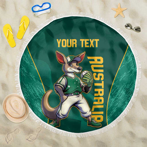 Custom Baseball Australia Beach Blanket Go Champions - Aussie Kangaroo Mascot