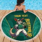 Custom Baseball Australia Beach Blanket Go Champions - Aussie Kangaroo Mascot