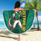 Custom Baseball Australia Beach Blanket Go Champions - Aussie Kangaroo Mascot