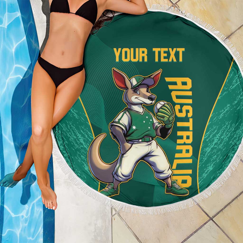 Custom Baseball Australia Beach Blanket Go Champions - Aussie Kangaroo Mascot