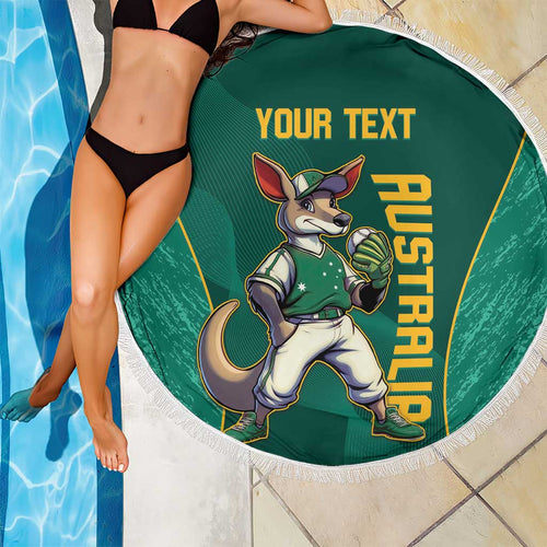 Custom Baseball Australia Beach Blanket Go Champions - Aussie Kangaroo Mascot