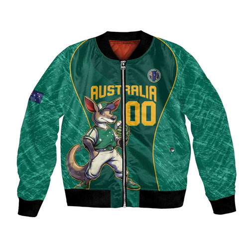Custom Baseball Australia Bomber Jacket Go Champions - Aussie Kangaroo Mascot