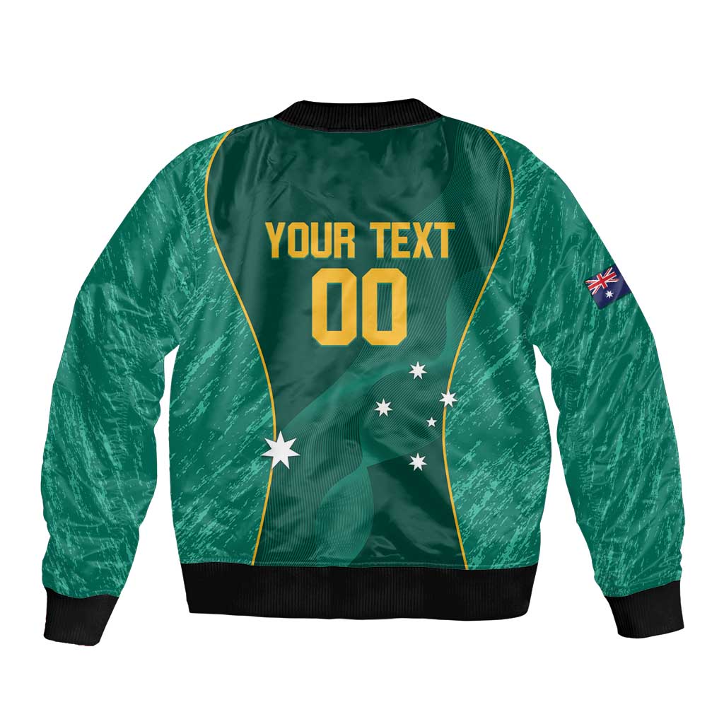 Custom Baseball Australia Bomber Jacket Go Champions - Aussie Kangaroo Mascot