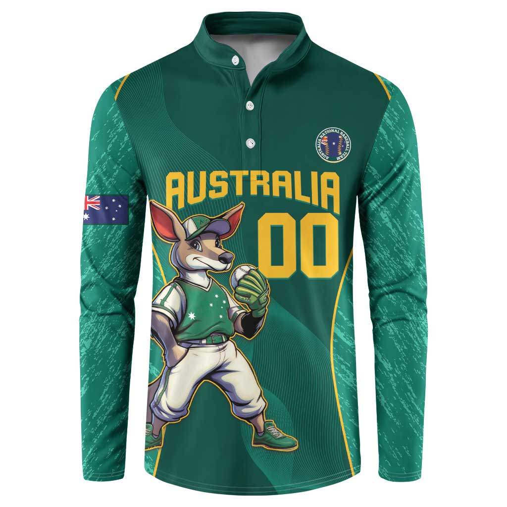 Custom Baseball Australia Button Sweatshirt Go Champions - Aussie Kangaroo Mascot