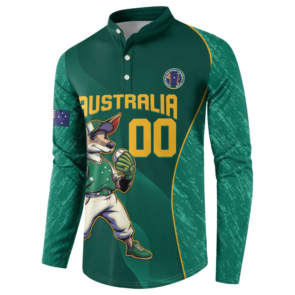Custom Baseball Australia Button Sweatshirt Go Champions - Aussie Kangaroo Mascot
