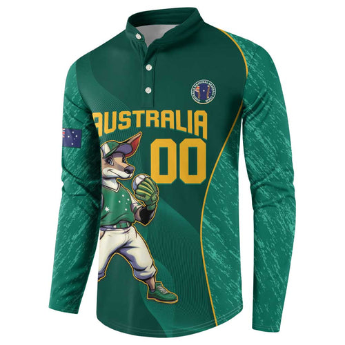 Custom Baseball Australia Button Sweatshirt Go Champions - Aussie Kangaroo Mascot