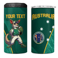 Custom Baseball Australia 4 in 1 Can Cooler Tumbler Go Champions - Aussie Kangaroo Mascot