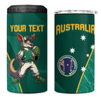 Custom Baseball Australia 4 in 1 Can Cooler Tumbler Go Champions - Aussie Kangaroo Mascot