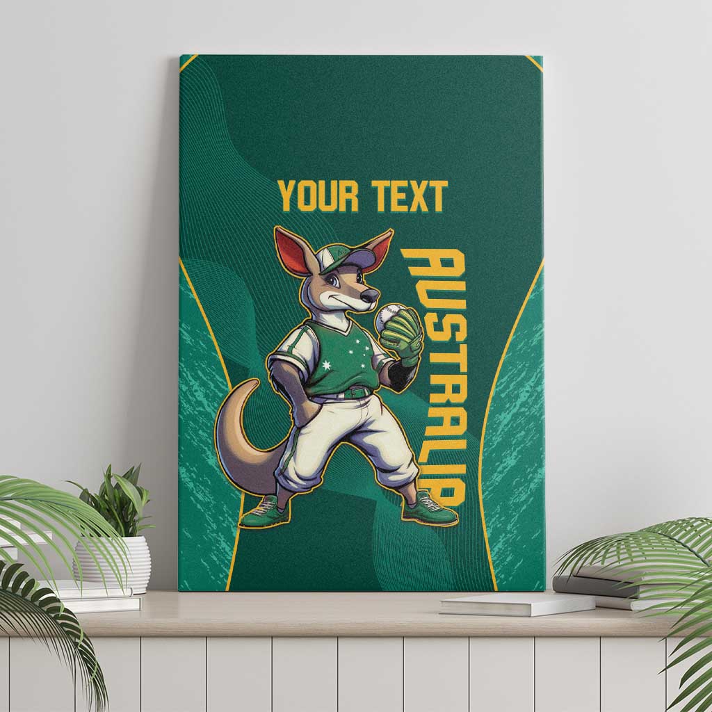 Custom Baseball Australia Canvas Wall Art Go Champions - Aussie Kangaroo Mascot
