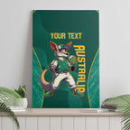 Custom Baseball Australia Canvas Wall Art Go Champions - Aussie Kangaroo Mascot