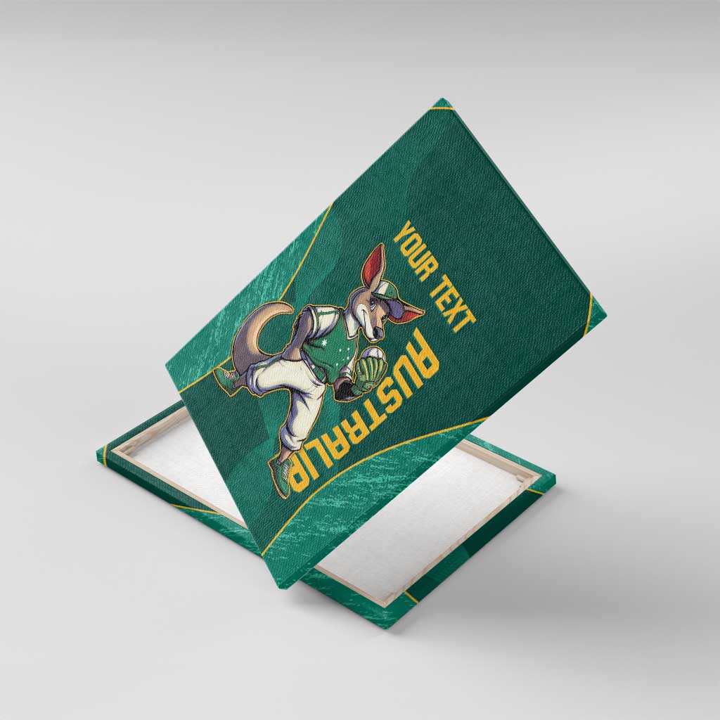 Custom Baseball Australia Canvas Wall Art Go Champions - Aussie Kangaroo Mascot