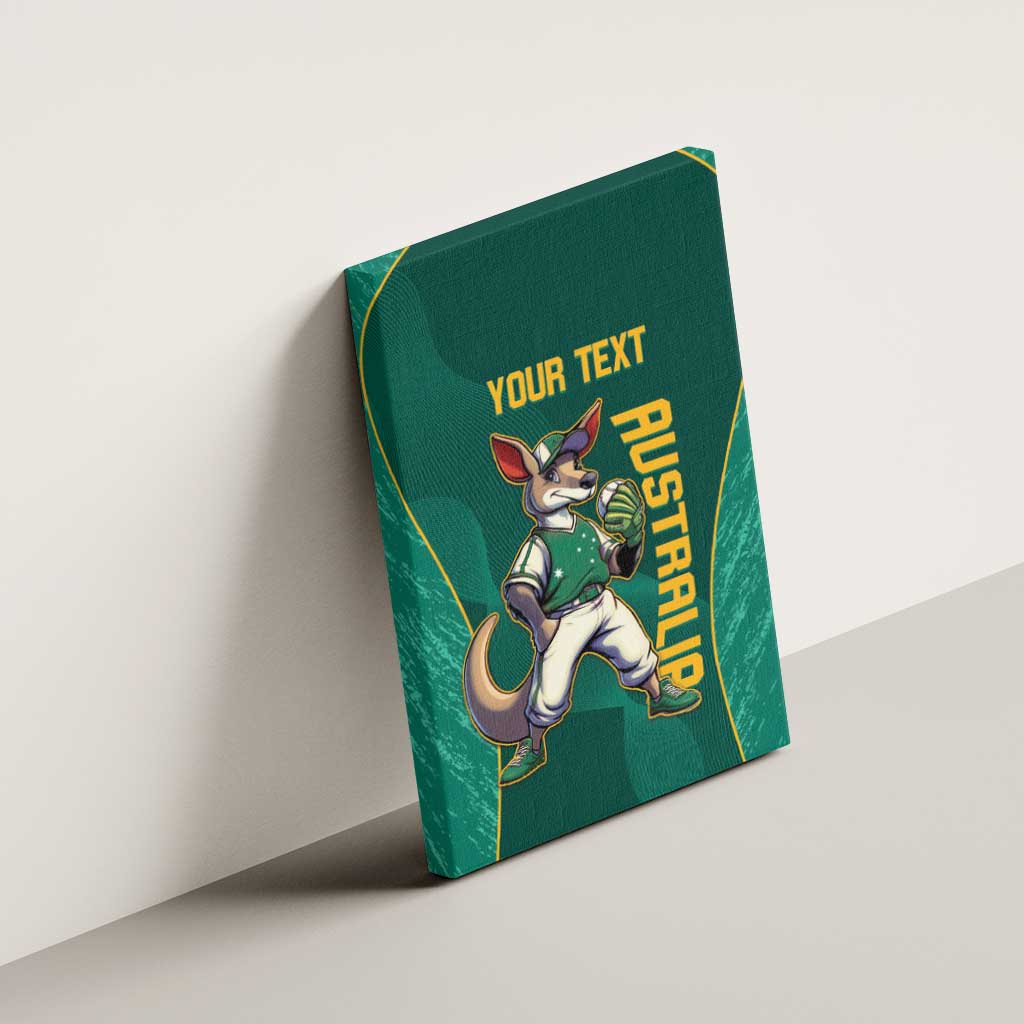 Custom Baseball Australia Canvas Wall Art Go Champions - Aussie Kangaroo Mascot