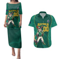 Custom Baseball Australia Couples Matching Puletasi and Hawaiian Shirt Go Champions - Aussie Kangaroo Mascot