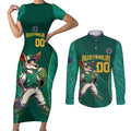 Custom Baseball Australia Couples Matching Short Sleeve Bodycon Dress and Long Sleeve Button Shirt Go Champions - Aussie Kangaroo Mascot