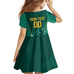 Custom Baseball Australia Family Matching Long Sleeve Bodycon Dress and Hawaiian Shirt Go Champions - Aussie Kangaroo Mascot