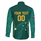 Custom Baseball Australia Family Matching Long Sleeve Bodycon Dress and Hawaiian Shirt Go Champions - Aussie Kangaroo Mascot