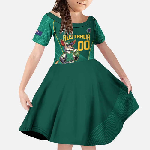 Custom Baseball Australia Family Matching Mermaid Dress and Hawaiian Shirt Go Champions - Aussie Kangaroo Mascot