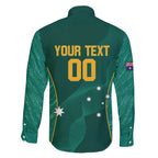 Custom Baseball Australia Family Matching Off The Shoulder Long Sleeve Dress and Hawaiian Shirt Go Champions - Aussie Kangaroo Mascot