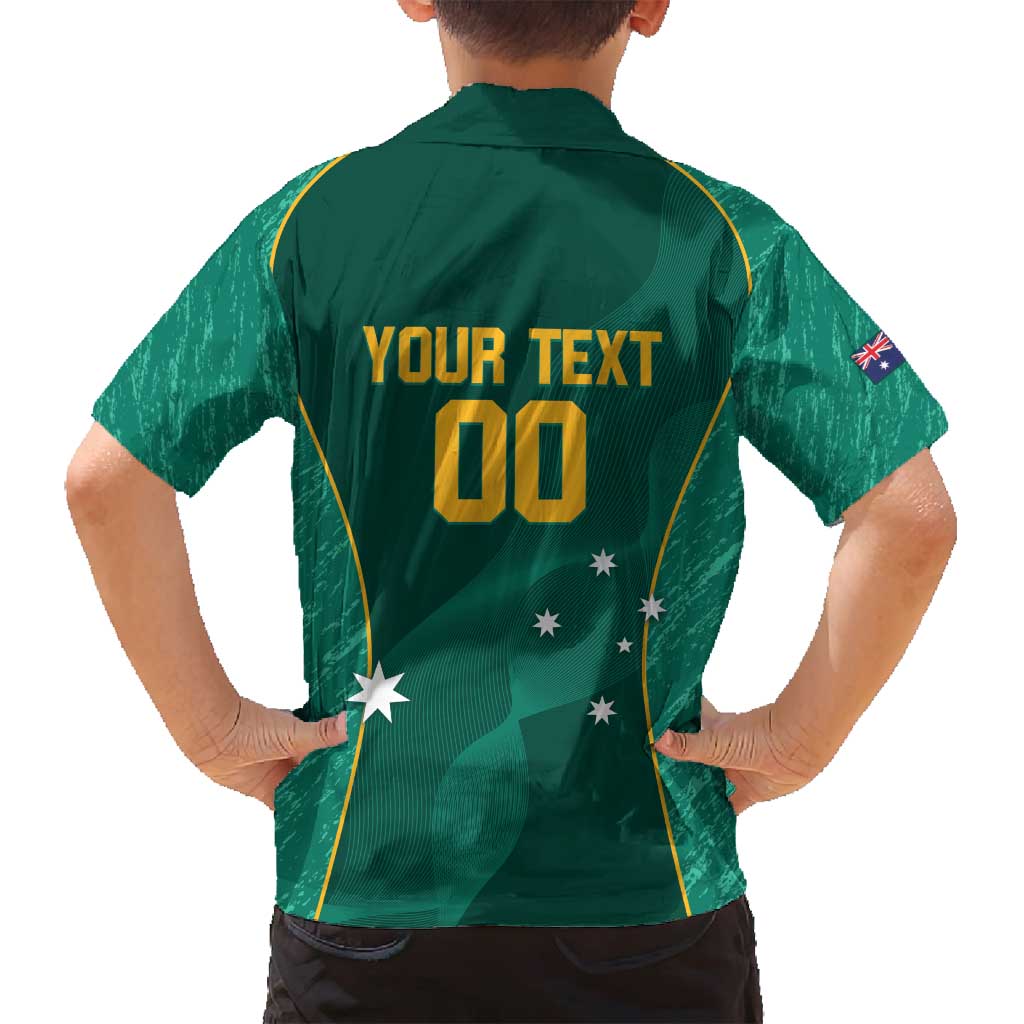 Custom Baseball Australia Family Matching Off Shoulder Maxi Dress and Hawaiian Shirt Go Champions - Aussie Kangaroo Mascot