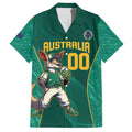 Custom Baseball Australia Family Matching Off Shoulder Maxi Dress and Hawaiian Shirt Go Champions - Aussie Kangaroo Mascot