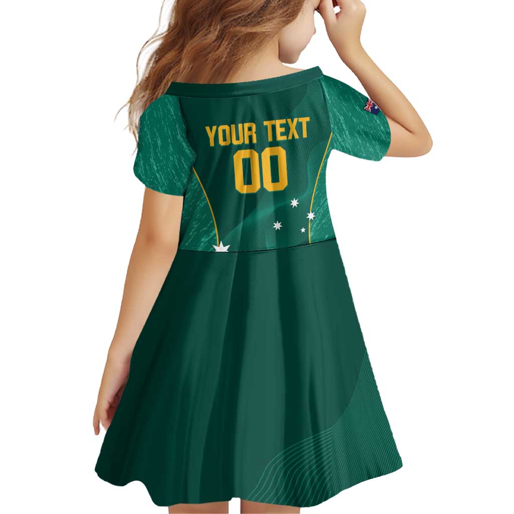 Custom Baseball Australia Family Matching Off Shoulder Short Dress and Hawaiian Shirt Go Champions - Aussie Kangaroo Mascot