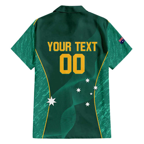 Custom Baseball Australia Family Matching Off Shoulder Short Dress and Hawaiian Shirt Go Champions - Aussie Kangaroo Mascot