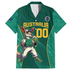 Custom Baseball Australia Family Matching Summer Maxi Dress and Hawaiian Shirt Go Champions - Aussie Kangaroo Mascot