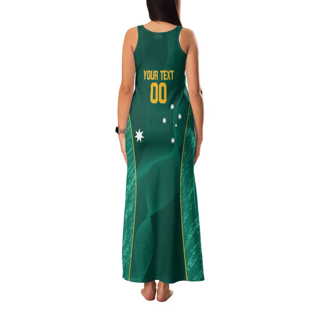 Custom Baseball Australia Family Matching Tank Maxi Dress and Hawaiian Shirt Go Champions - Aussie Kangaroo Mascot