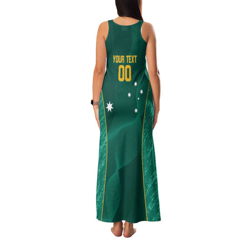 Custom Baseball Australia Family Matching Tank Maxi Dress and Hawaiian Shirt Go Champions - Aussie Kangaroo Mascot