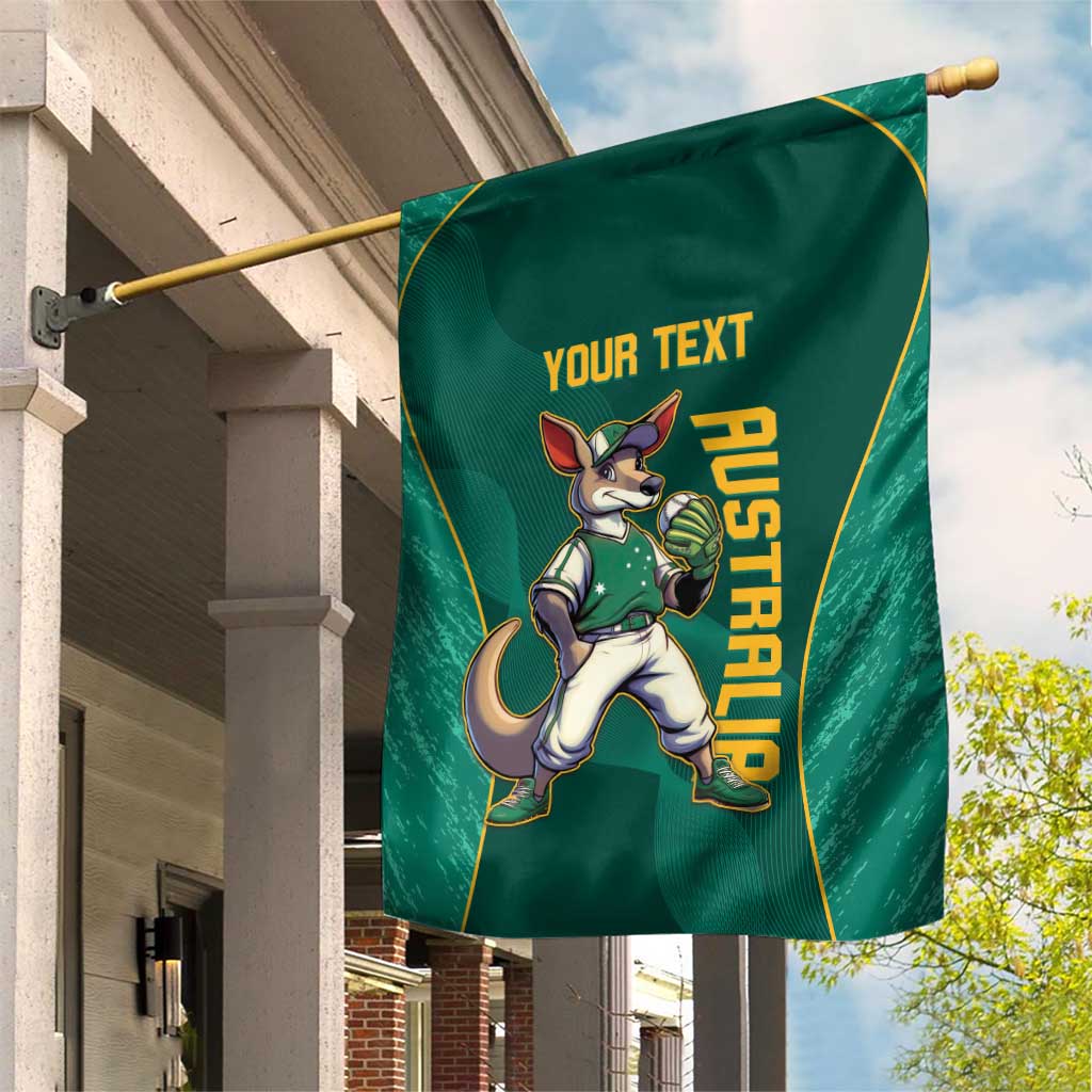 Custom Baseball Australia Garden Flag Go Champions - Aussie Kangaroo Mascot