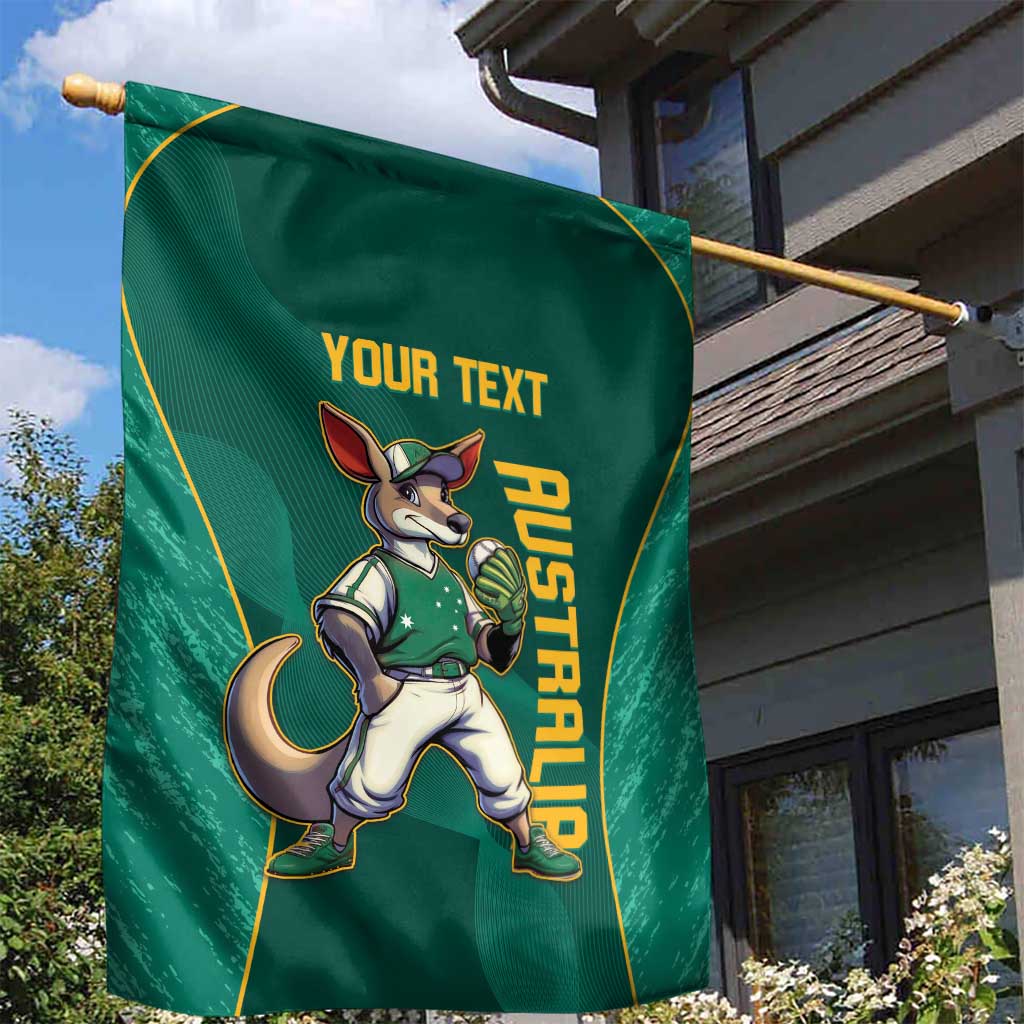 Custom Baseball Australia Garden Flag Go Champions - Aussie Kangaroo Mascot