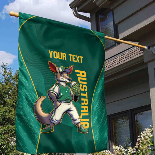 Custom Baseball Australia Garden Flag Go Champions - Aussie Kangaroo Mascot