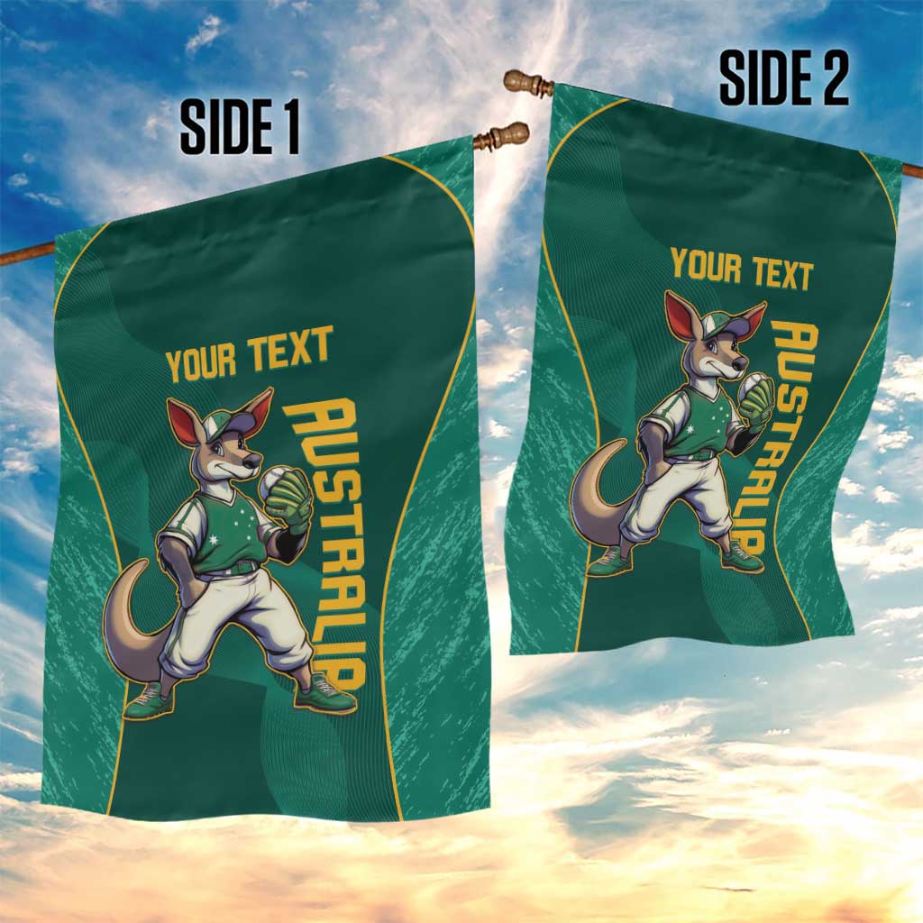 Custom Baseball Australia Garden Flag Go Champions - Aussie Kangaroo Mascot