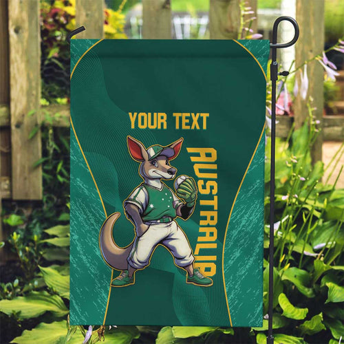 Custom Baseball Australia Garden Flag Go Champions - Aussie Kangaroo Mascot