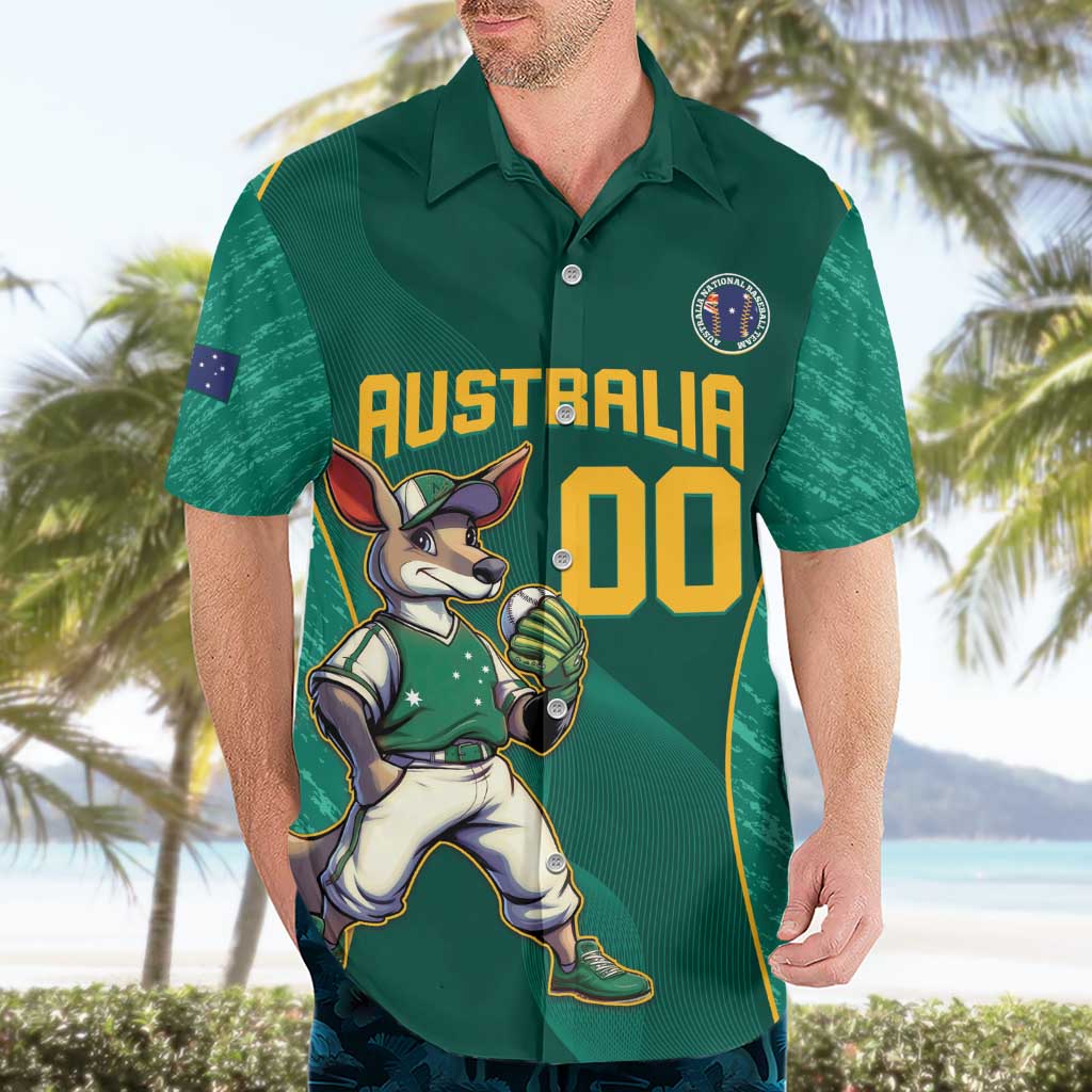 Custom Baseball Australia Hawaiian Shirt Go Champions - Aussie Kangaroo Mascot