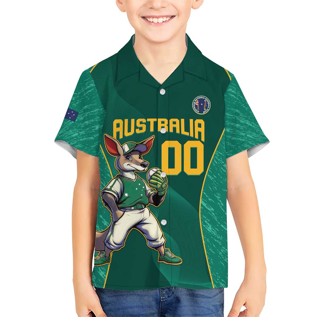 Custom Baseball Australia Hawaiian Shirt Go Champions - Aussie Kangaroo Mascot