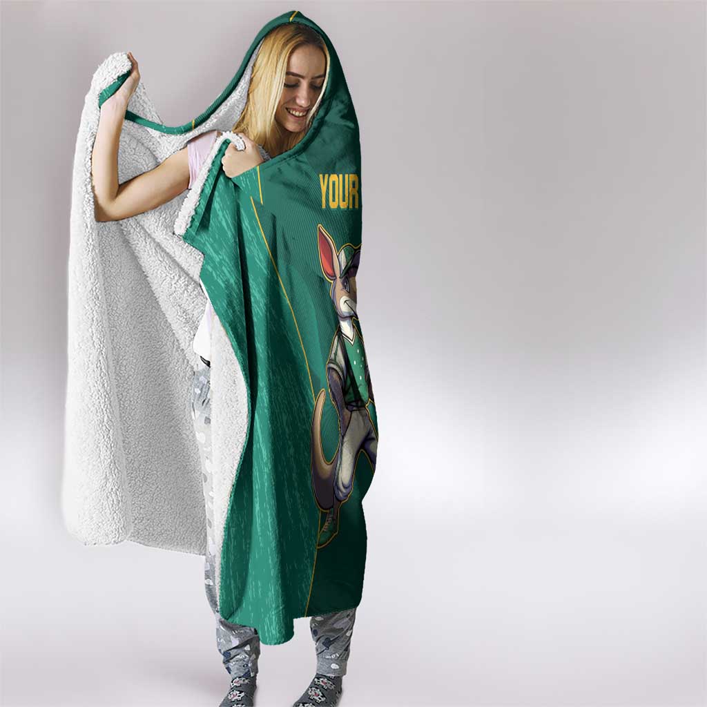 Custom Baseball Australia Hooded Blanket Go Champions - Aussie Kangaroo Mascot