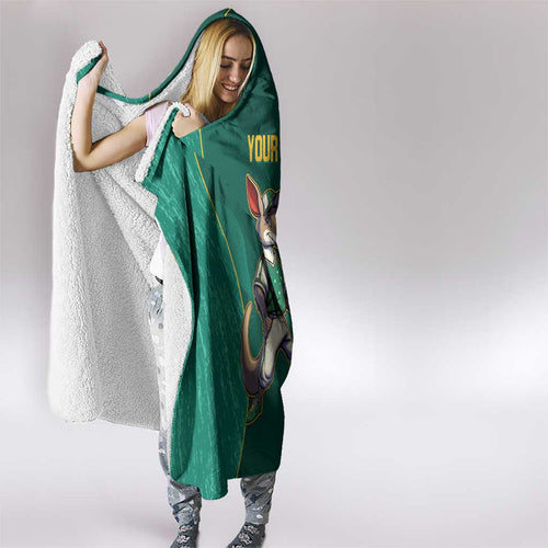 Custom Baseball Australia Hooded Blanket Go Champions - Aussie Kangaroo Mascot