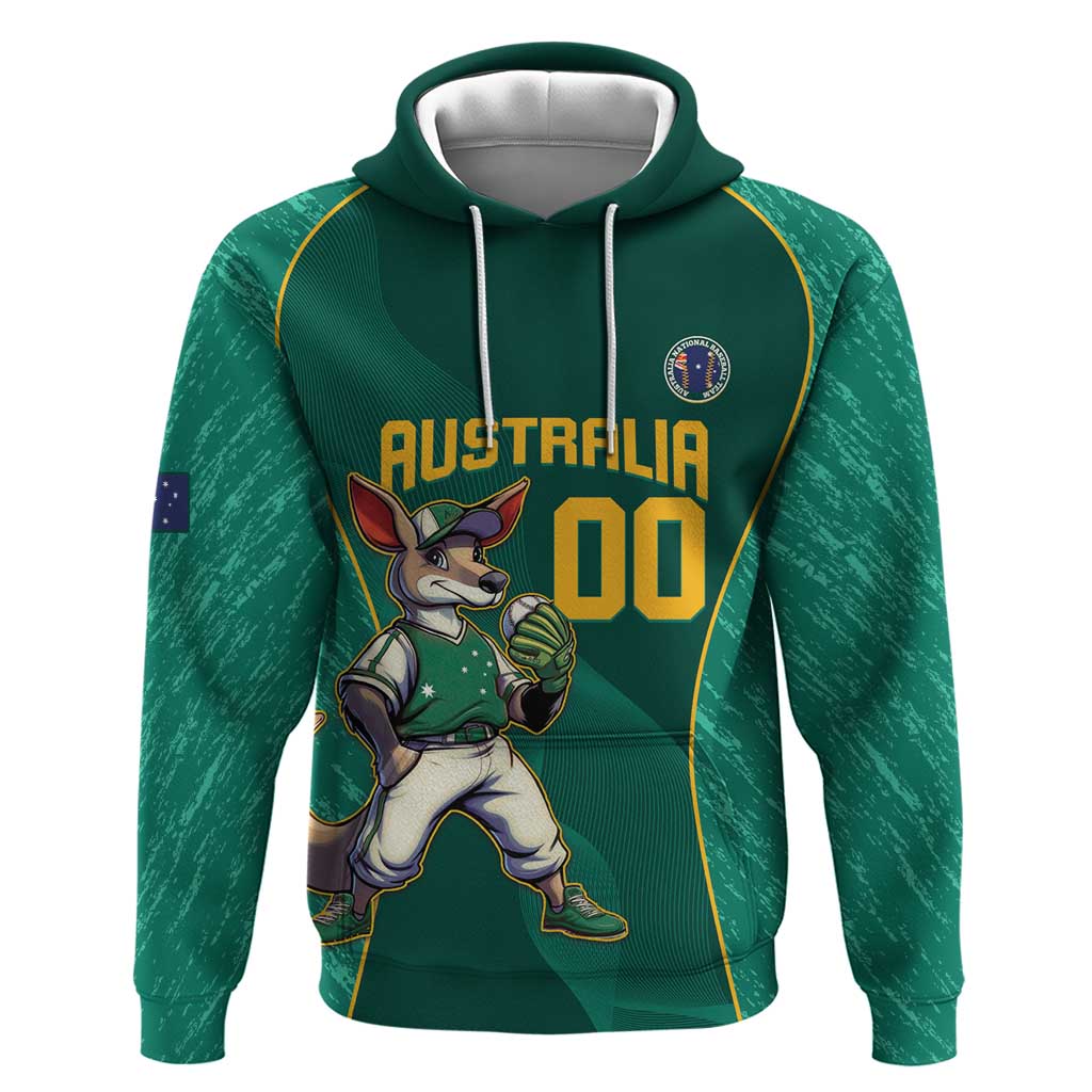 Custom Baseball Australia Hoodie Go Champions - Aussie Kangaroo Mascot